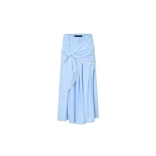 Camilla and Marc Milo Gathered Skirt W/belt in Baby Blue | Midi Skirts | Coveti