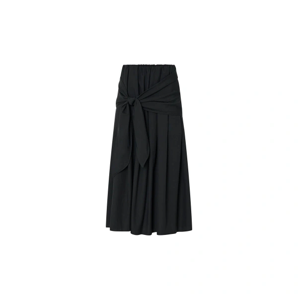 Camilla and Marc Milo Gathered Skirt W/belt in Black | Midi Skirts | Coveti