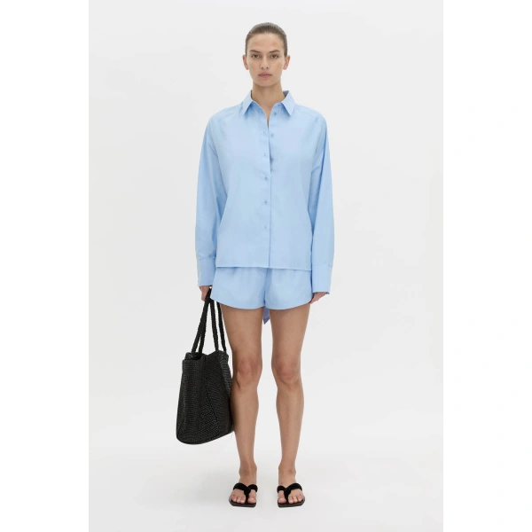 Camilla and Marc Milo Tie Back Shirt in Baby Blue, view 4 | Shirts | Coveti