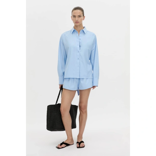 Camilla and Marc Milo Tie Back Shirt in Baby Blue, view 6 | Shirts | Coveti