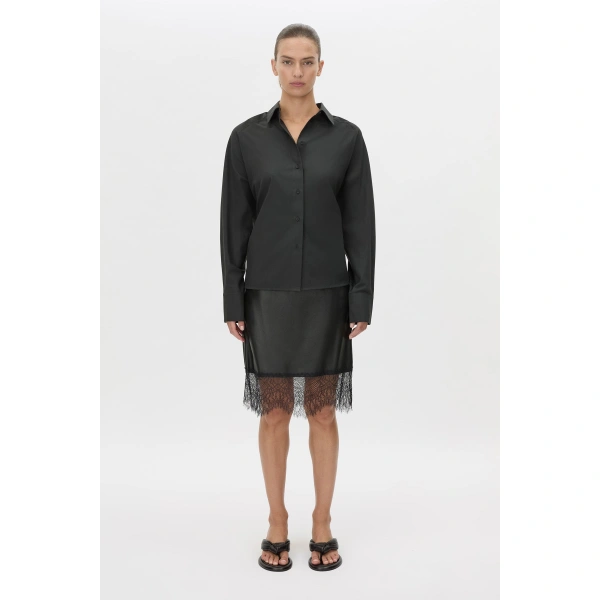 Camilla and Marc Milo Tie Back Shirt in Black, view 5 | Shirts | Coveti