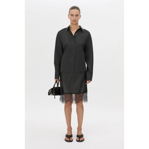 Camilla and Marc Milo Tie Back Shirt in Black, view 6 | Shirts | Coveti