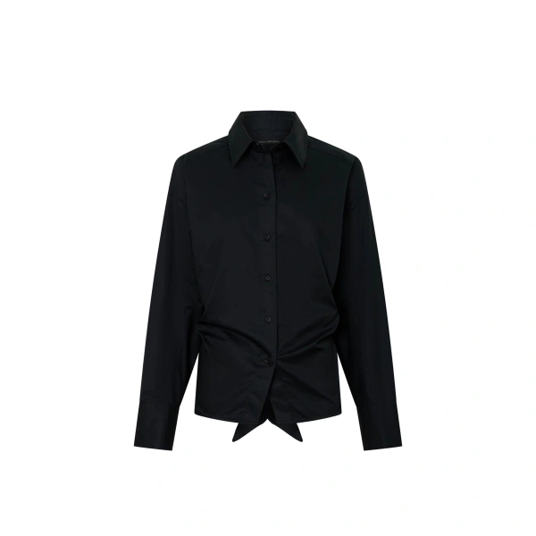 Milo Tie Back Shirt in Black