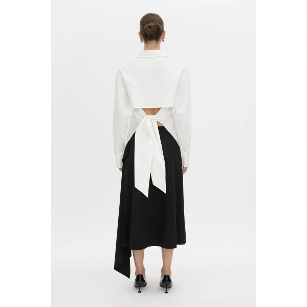 Camilla and Marc Milo Tie Back Shirt in Soft White, view 2 | Shirts | Coveti