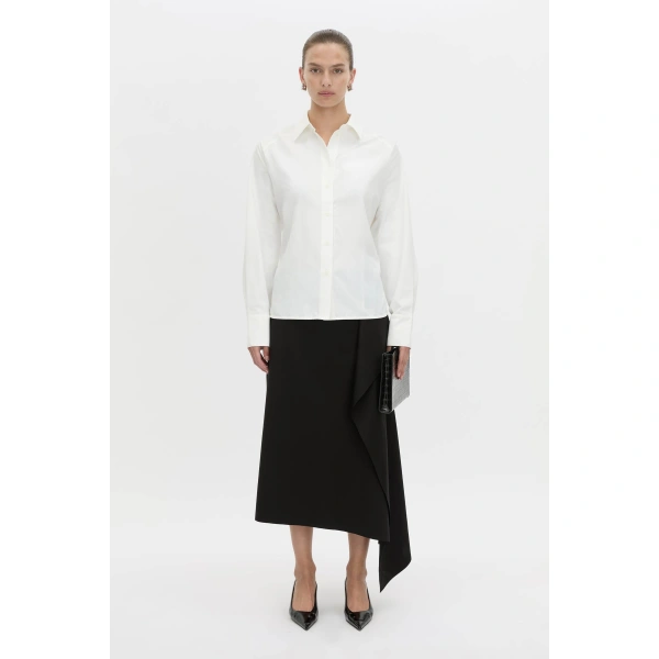 Camilla and Marc Milo Tie Back Shirt in Soft White, view 4 | Shirts | Coveti