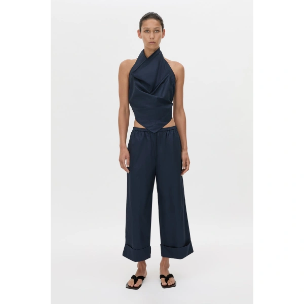 Camilla and Marc Onesto Cowl Neck Backless Top in Navy, view 2 | Sleeveless | Coveti