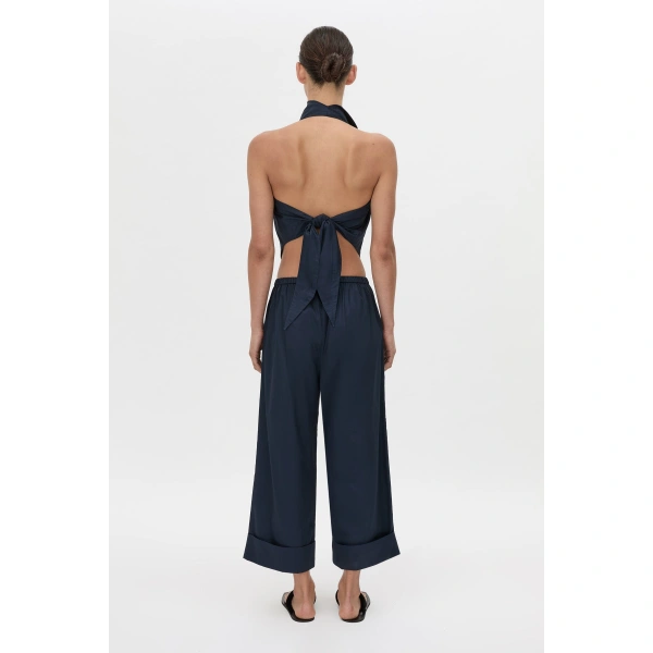 Camilla and Marc Onesto Cowl Neck Backless Top in Navy, view 6 | Sleeveless | Coveti