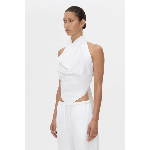 Camilla and Marc Onesto Cowl Neck Backless Top in Soft White, view 3 | Sleeveless | Coveti
