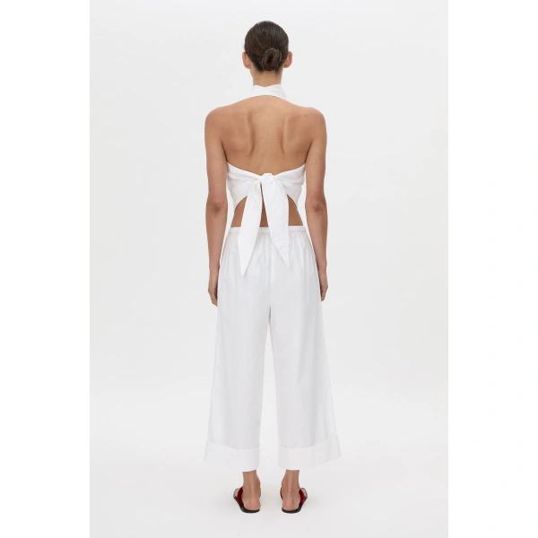 Camilla and Marc Onesto Cowl Neck Backless Top in Soft White, view 6 | Sleeveless | Coveti