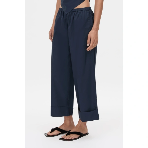 Camilla and Marc Onesto Cropped Wide Leg Pant in Navy, view 3 | Wide leg pants | Coveti