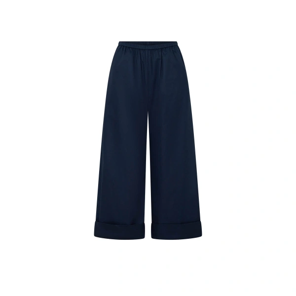 Onesto Cropped Wide Leg Pant in Navy
