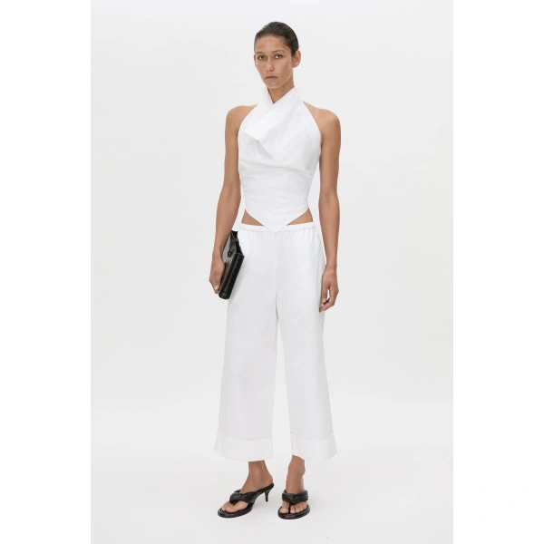 Camilla and Marc Onesto Cropped Wide Leg Pant in Soft White, view 4 | Wide leg pants | Coveti