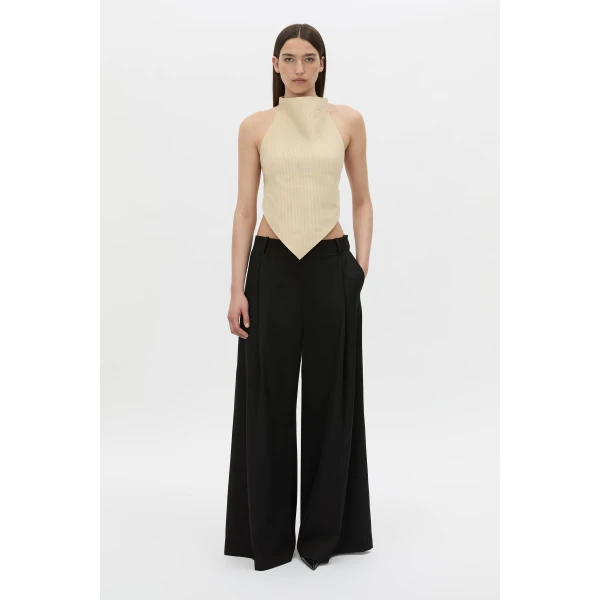 Camilla and Marc Oren Stripe Crop Top in Ochre Stripe, view 2 | Cropped Top | Coveti