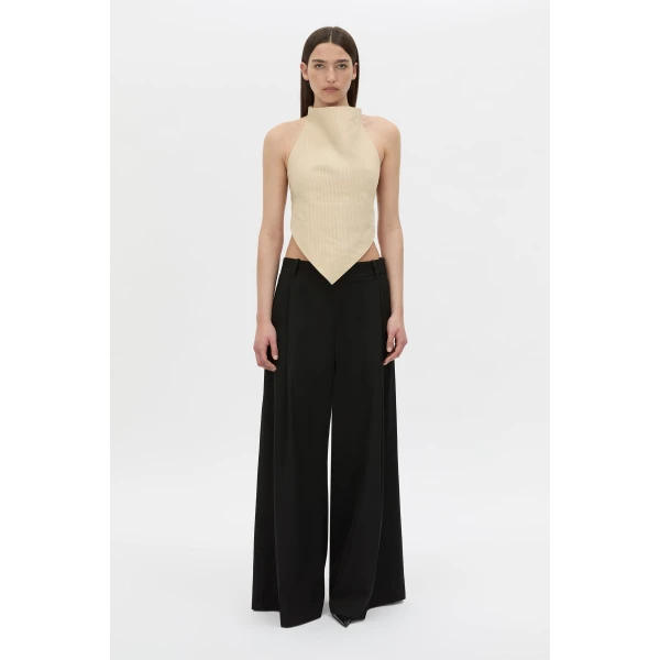 Camilla and Marc Oren Stripe Crop Top in Ochre Stripe, view 5 | Cropped Top | Coveti