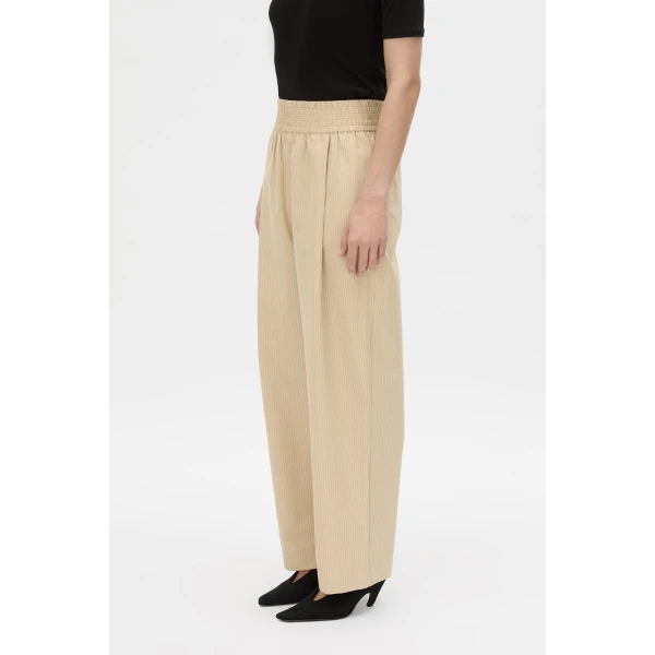 Camilla and Marc Oren Stripe Wide Leg Pant in Ochre Stripe, view 3 | Wide leg pants | Coveti