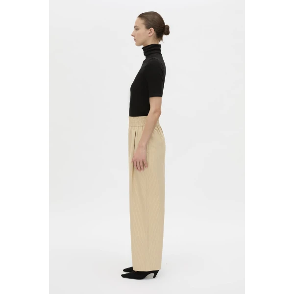 Camilla and Marc Oren Stripe Wide Leg Pant in Ochre Stripe, view 6 | Wide leg pants | Coveti