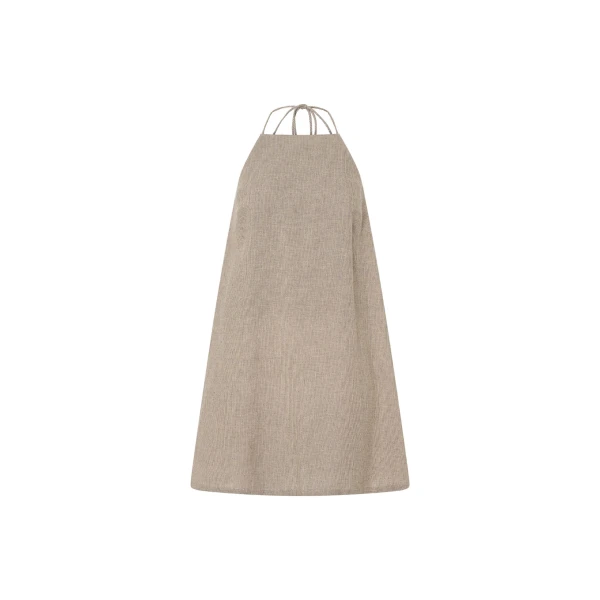 Phostre Halter Mini Dress in Sand