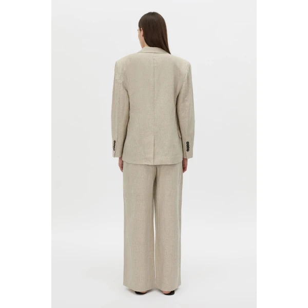 Camilla and Marc Phostre Linen Relaxed Blazer in Sand, view 6 | Blazers | Coveti