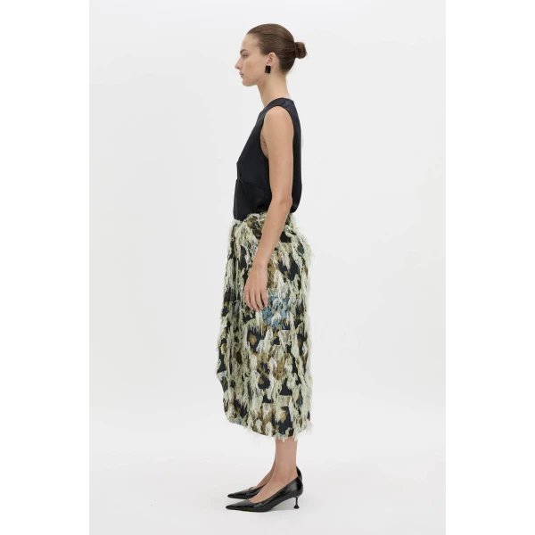 Camilla and Marc Reni Midi Skirt in Navy Multi, view 5 | Midi Skirts | Coveti
