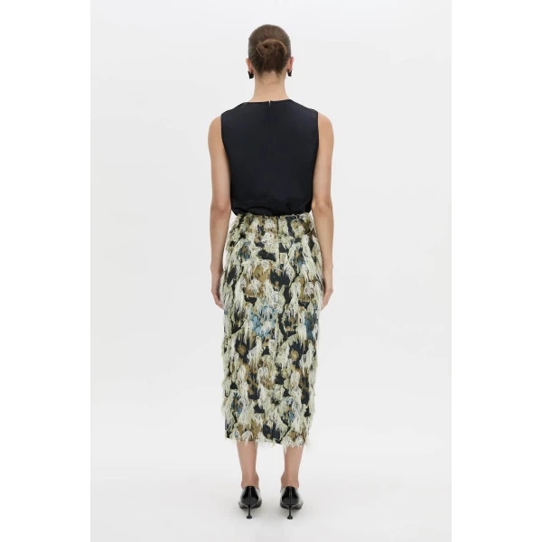 Camilla and Marc Reni Midi Skirt in Navy Multi, view 6 | Midi Skirts | Coveti