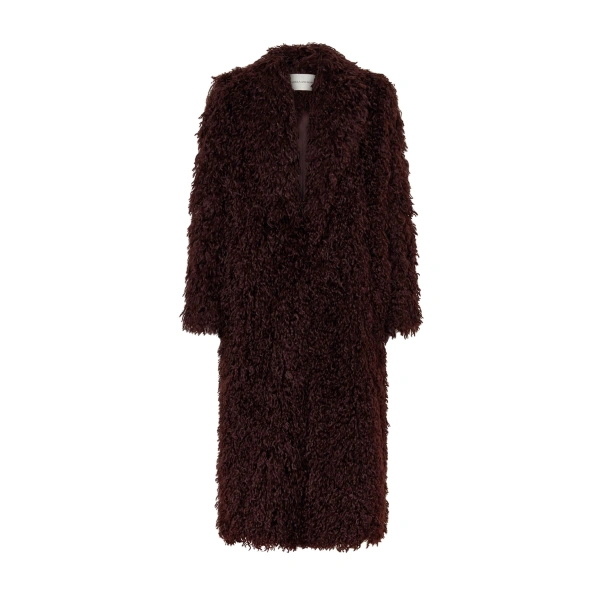 Renley Shawl Collar Coat in Burgundy