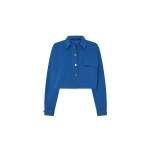 Camilla and Marc River Crop Overshirt in Marine Blue | Shirts | Coveti