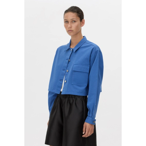 Camilla and Marc River Crop Overshirt in Marine Blue, view 3 | Shirts | Coveti