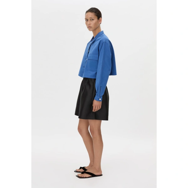 Camilla and Marc River Crop Overshirt in Marine Blue, view 6 | Shirts | Coveti