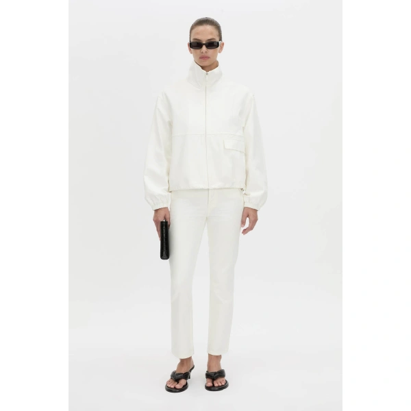 Camilla and Marc River Funnel Neck Jacket in Soft White, view 2 | Jackets | Coveti