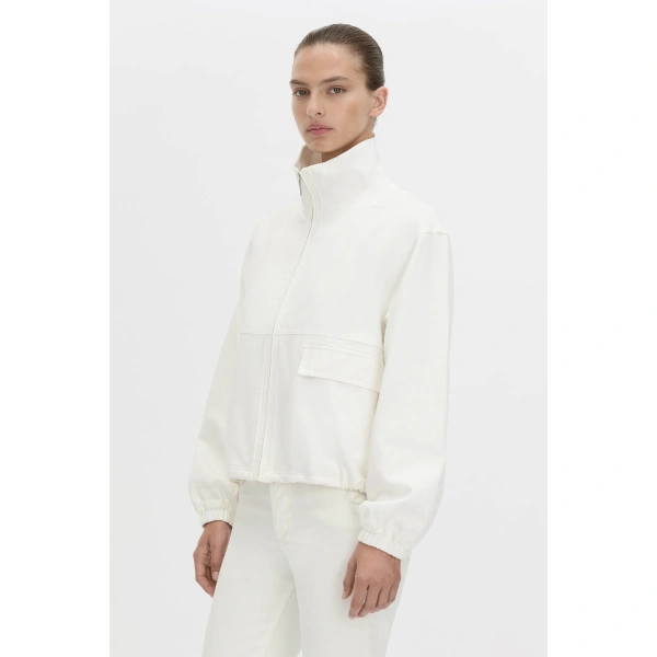 Camilla and Marc River Funnel Neck Jacket in Soft White, view 3 | Jackets | Coveti