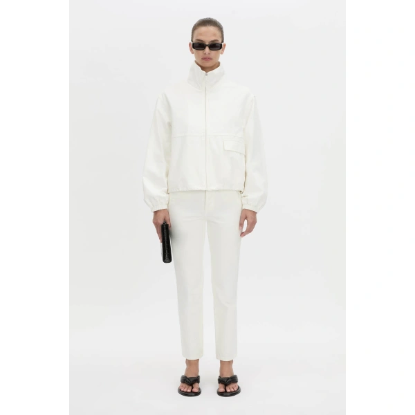 Camilla and Marc River Funnel Neck Jacket in Soft White, view 4 | Jackets | Coveti
