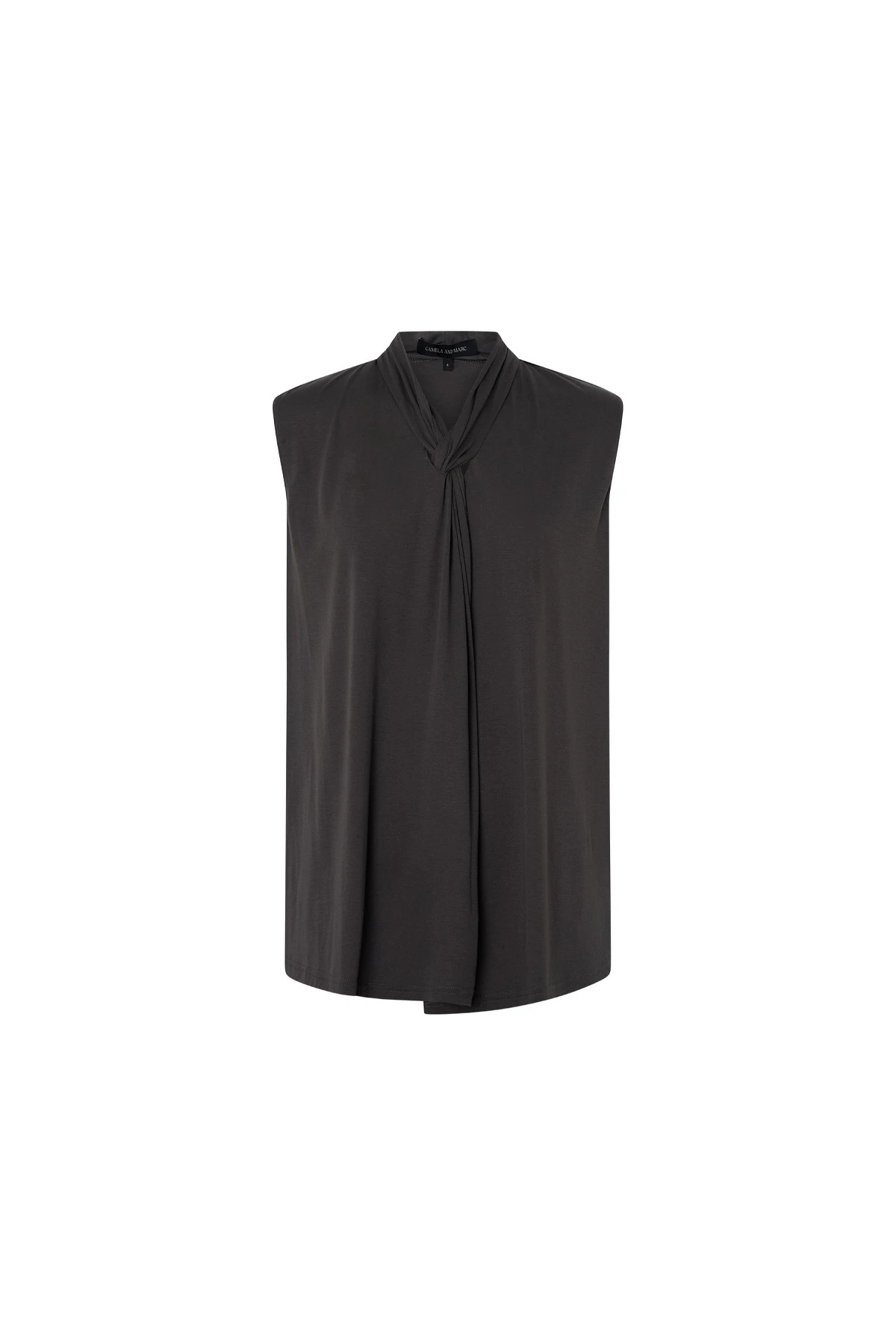 Camilla and Marc Senae Draped Knot Top in Charcoal Camilla and Marc Senae Draped Knot Top in Charcoal | Sleeveless | Coveti