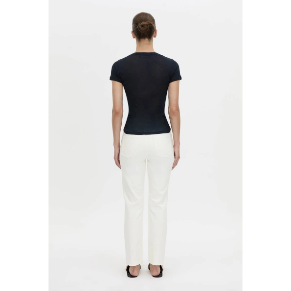 Camilla and Marc Siona Crew Fitted Tee in Midnight Navy, view 6 | T-shirts | Coveti