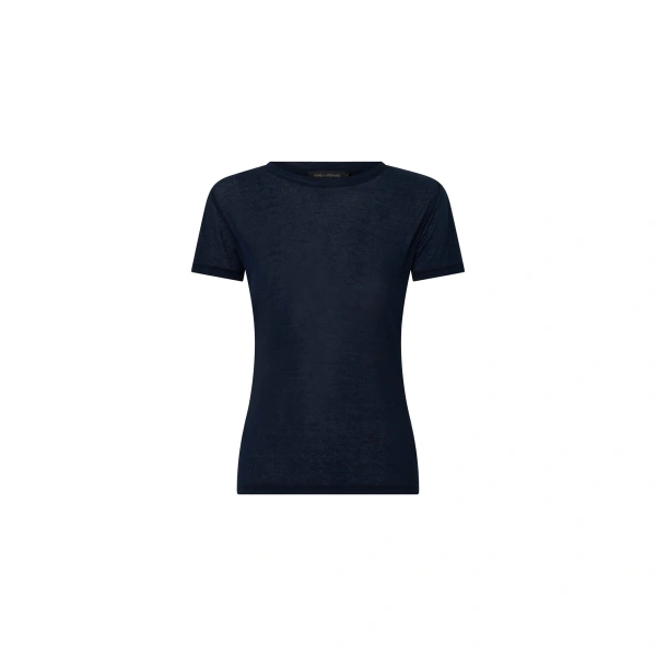 Siona Crew Fitted Tee in Midnight Navy