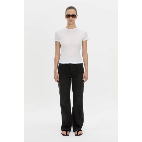 Camilla and Marc Siona Crew Fitted Tee in Soft White, view 4 | T-shirts | Coveti