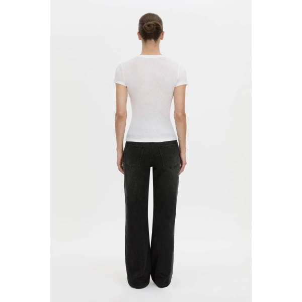 Camilla and Marc Siona Crew Fitted Tee in Soft White, view 6 | T-shirts | Coveti