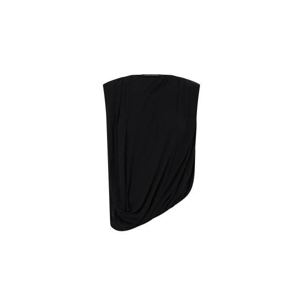 Siona Sleeveless Drape Top in Black