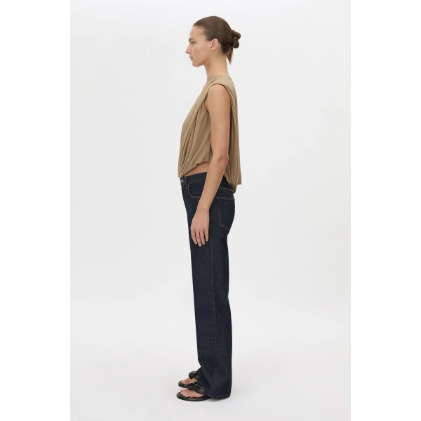 Camilla and Marc Siona Sleeveless Drape Top in Taupe, view 6 | Sleeveless | Coveti