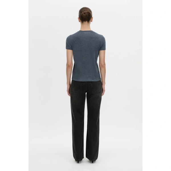 Camilla and Marc Sparrow Graphic Neat Fit Tee in Deep Ink and White, view 6 | T-shirts | Coveti