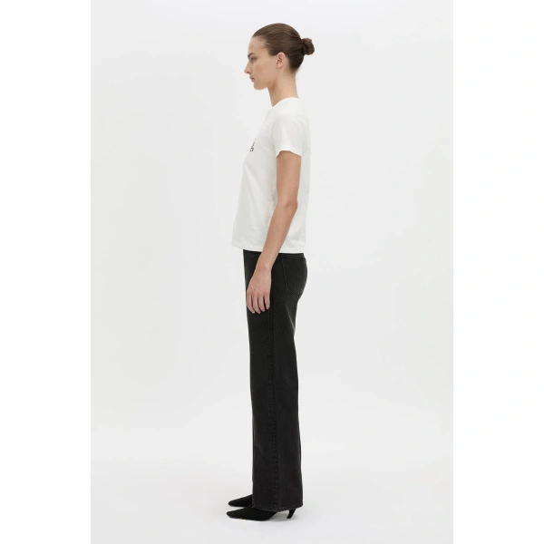 Camilla and Marc Sparrow Graphic Neat Fit Tee in Soft White and Black, view 5 | T-shirts | Coveti