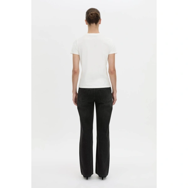 Camilla and Marc Sparrow Graphic Neat Fit Tee in Soft White and Black, view 6 | T-shirts | Coveti