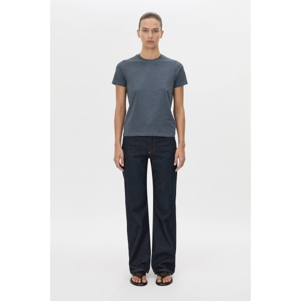 Camilla and Marc Sparrow Plain Neat Fit Tee in Deep Ink and White, view 4 | T-shirts | Coveti