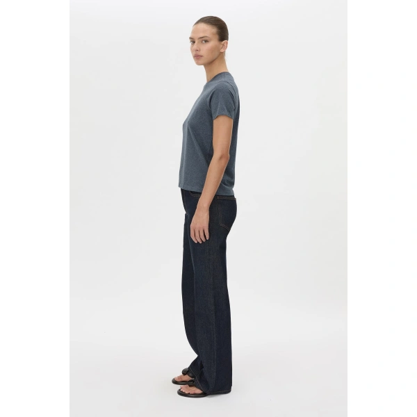 Camilla and Marc Sparrow Plain Neat Fit Tee in Deep Ink and White, view 5 | T-shirts | Coveti