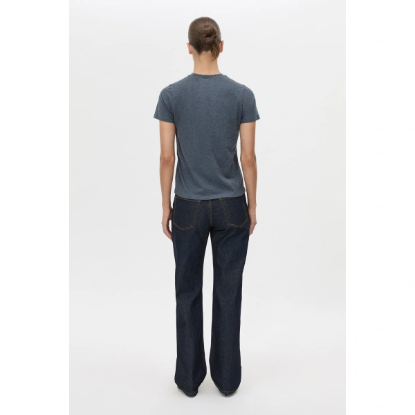 Camilla and Marc Sparrow Plain Neat Fit Tee in Deep Ink and White, view 6 | T-shirts | Coveti