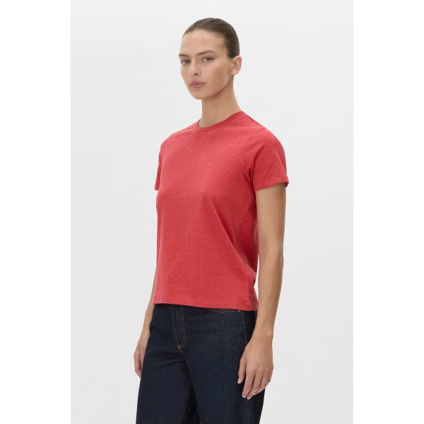 Camilla and Marc Sparrow Plain Neat Fit Tee in Red and Black, view 3 | T-shirts | Coveti