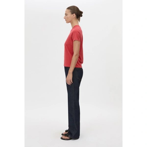 Camilla and Marc Sparrow Plain Neat Fit Tee in Red and Black, view 5 | T-shirts | Coveti