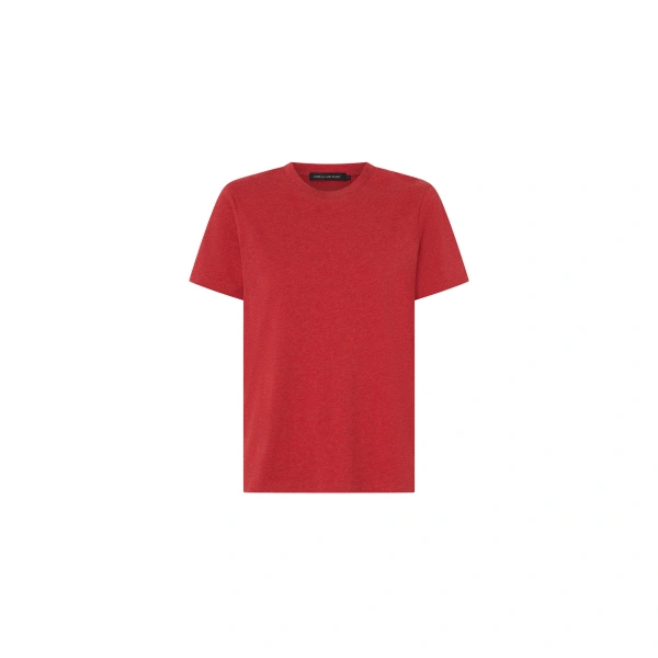 Sparrow Plain Neat Fit Tee in Red and Black