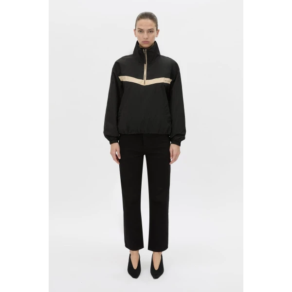 Camilla and Marc Storm Colour Block Pullover in Black and Bone, view 5 | Jackets | Coveti