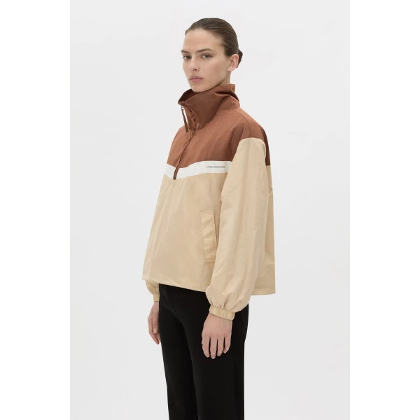 Camilla and Marc Storm Colour Block Pullover in Mocha and Bone, view 3 | Jackets | Coveti