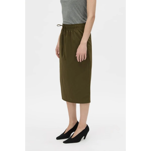 Camilla and Marc Storm Midi Skirt in Khaki, view 3 | Midi Skirts | Coveti